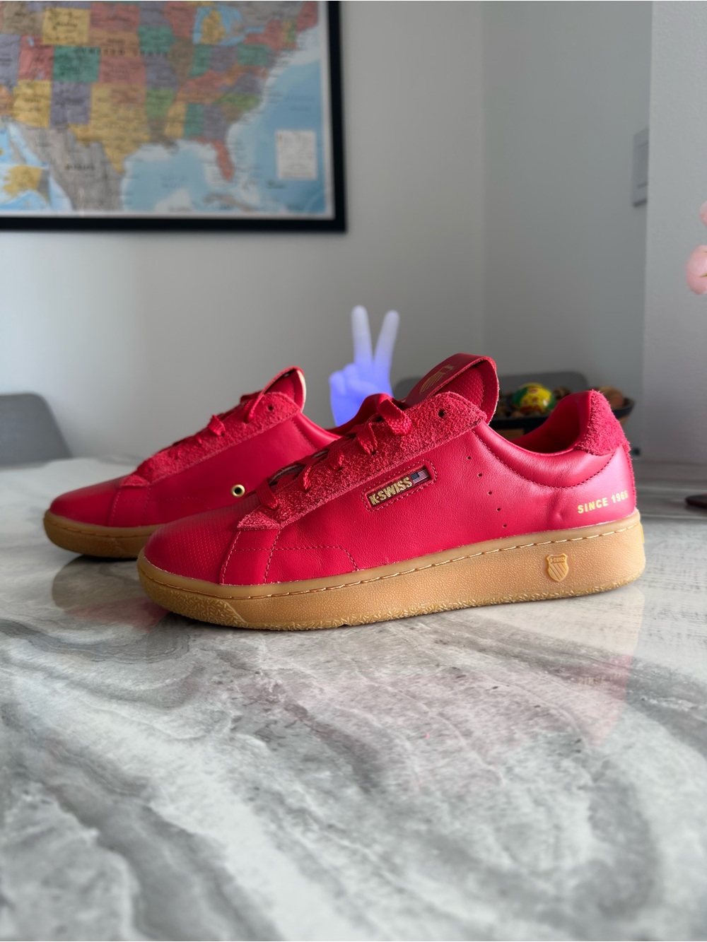 K-Swiss Slamm Klub KSRC Mars Red Gum Gold Sneakers